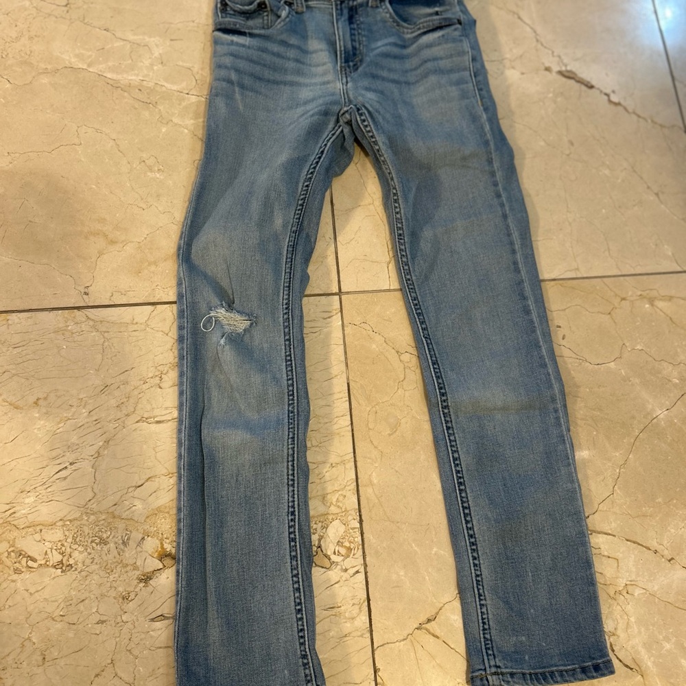 Levi's Boys Light Blue Jeans with Green Logo Waistband